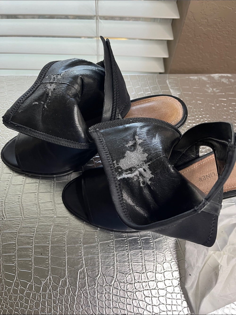 Women's Black Open-Toe Donald Pilner Ankle Boots - Picture 8 of 11